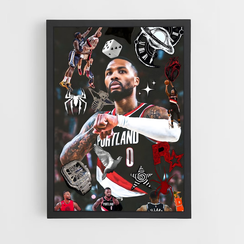 Poster Damian lillard – affiche Basketball (vue 2)
